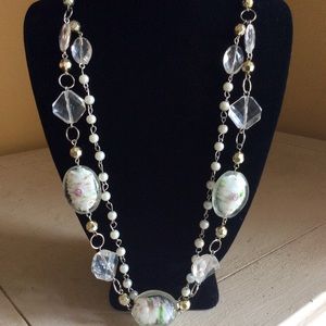 Glass beads with faux pearls
